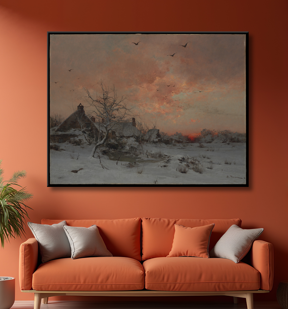 Reproduction Janvier : Cernay, près de Rambouillet de Léon-Germain Pelouse avec decor