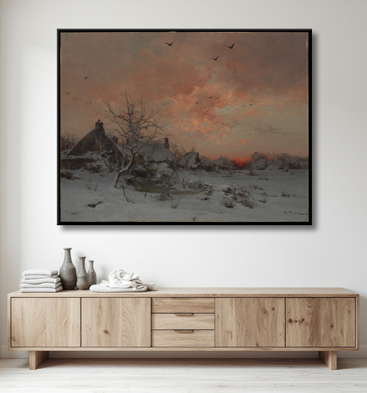 Reproduction Janvier : Cernay, près de Rambouillet de Léon-Germain Pelouse avec decor