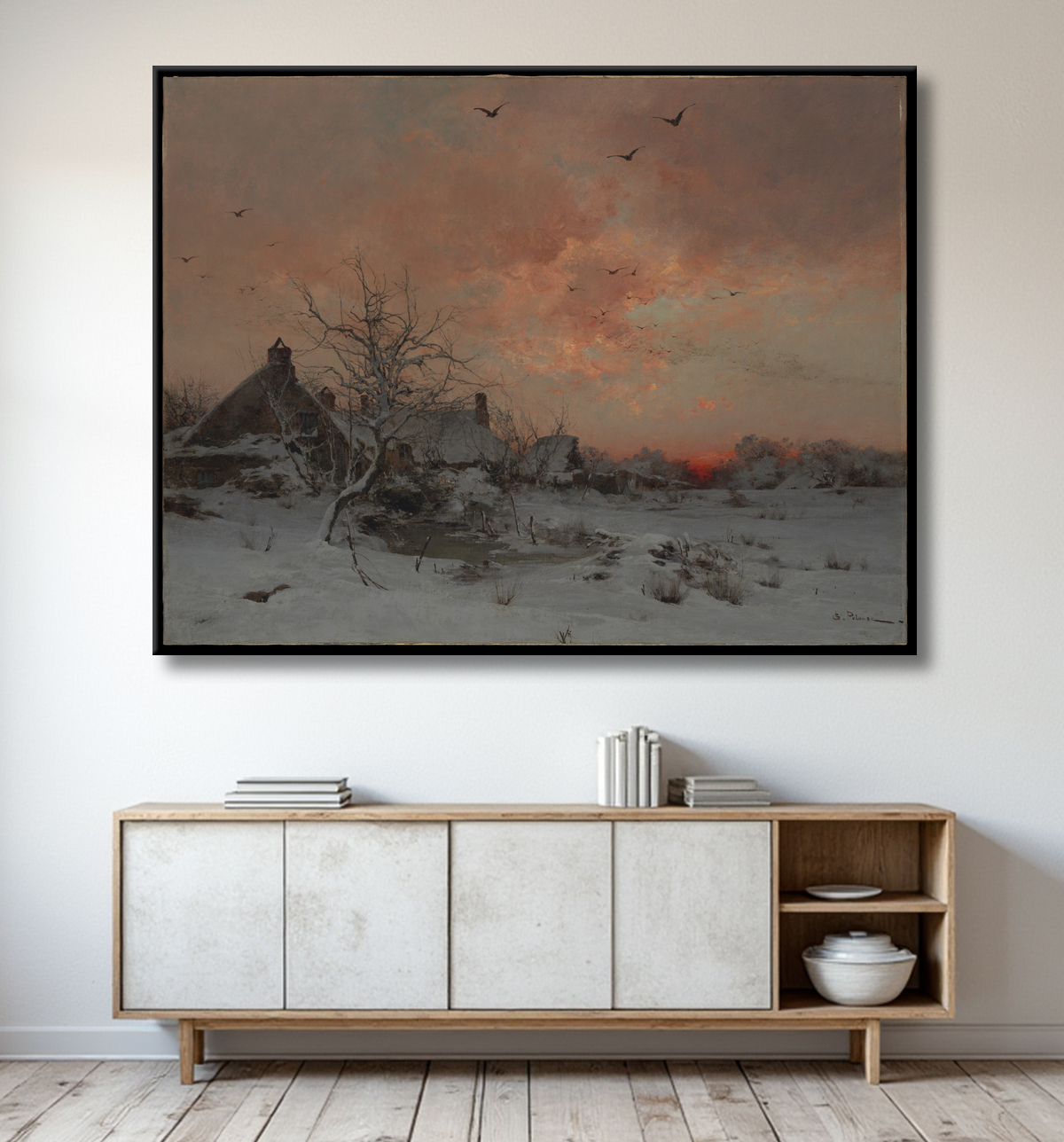 Reproduction Janvier : Cernay, près de Rambouillet de Léon-Germain Pelouse avec decor