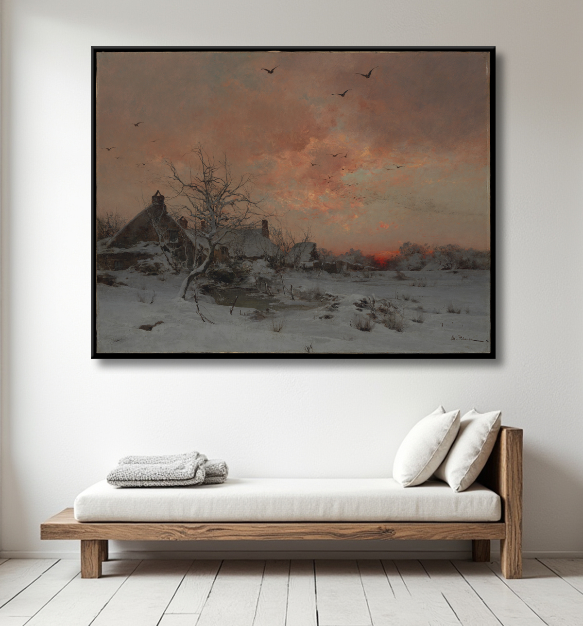 Reproduction Janvier : Cernay, près de Rambouillet de Léon-Germain Pelouse avec decor