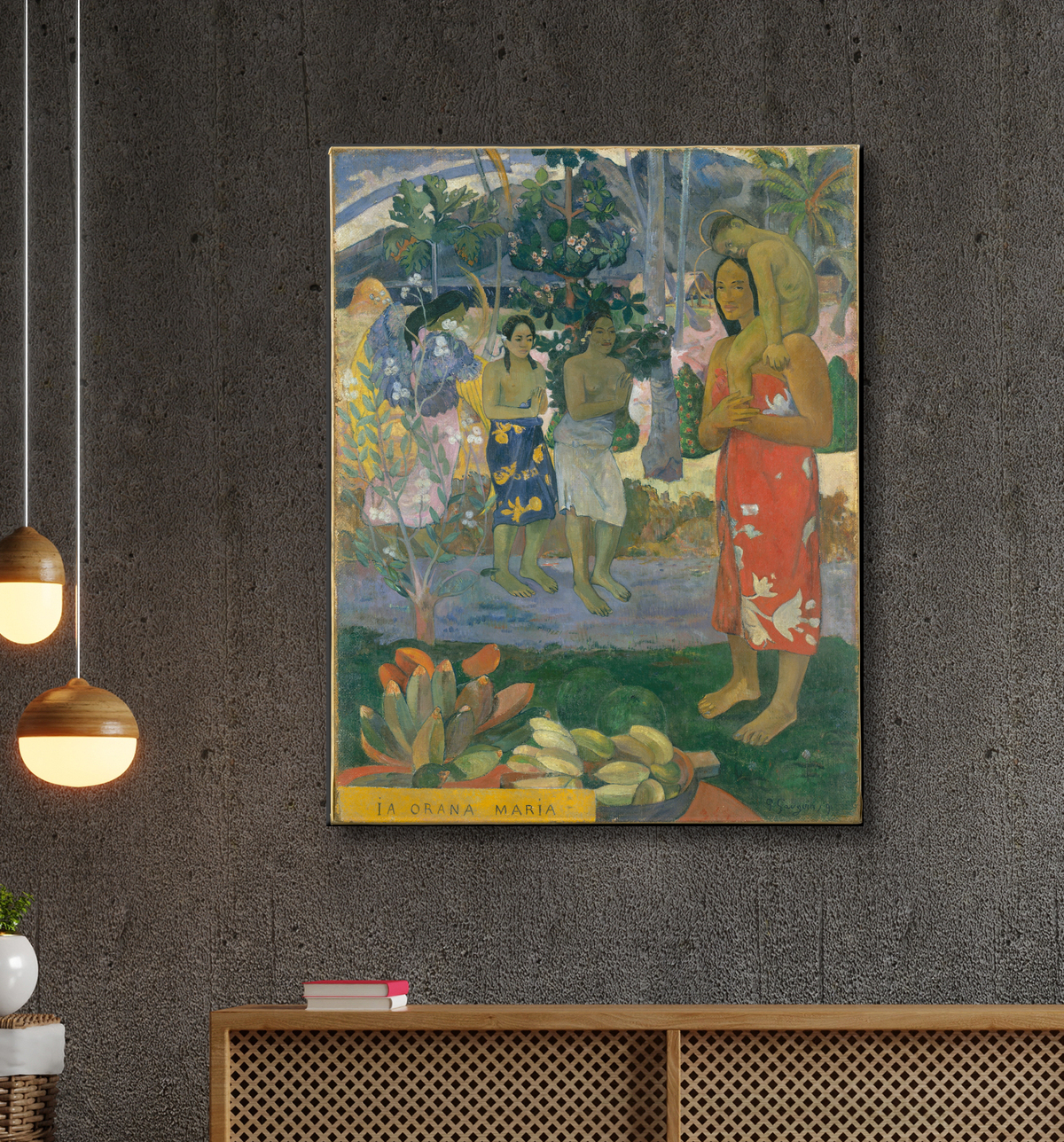 Reproduction Je vous salue Marie de Paul Gauguin avec decor