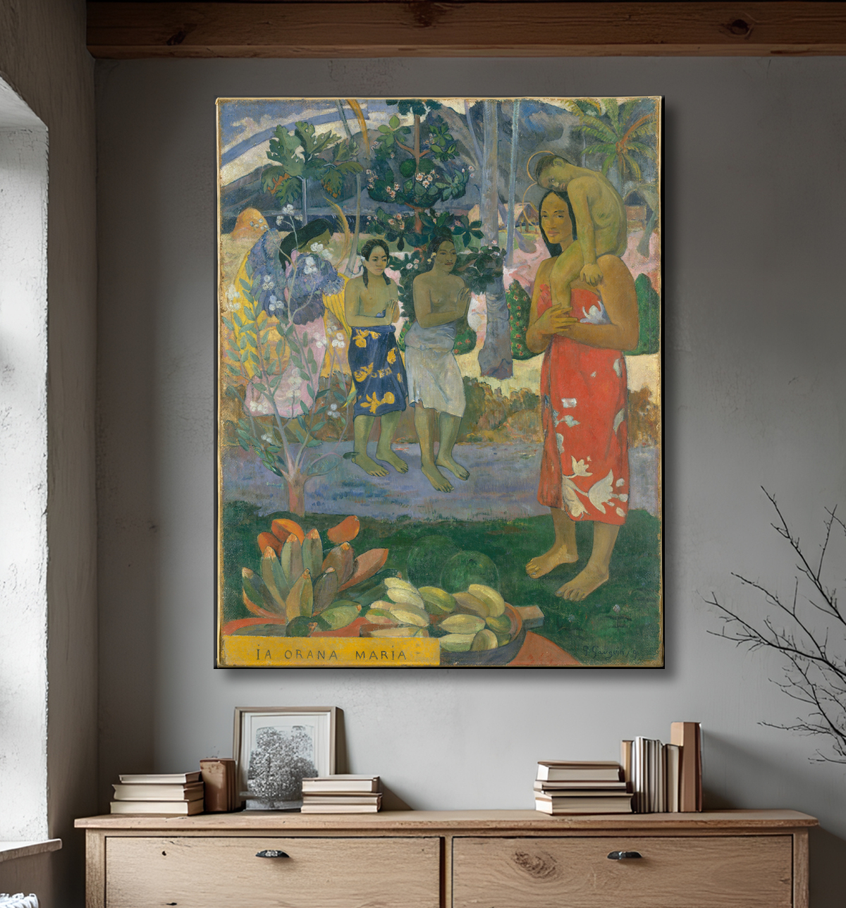 Reproduction Je vous salue Marie de Paul Gauguin avec decor