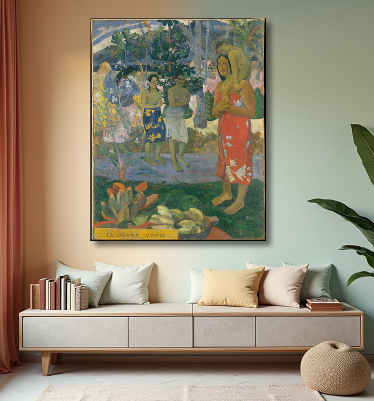 Reproduction Je vous salue Marie de Paul Gauguin avec decor