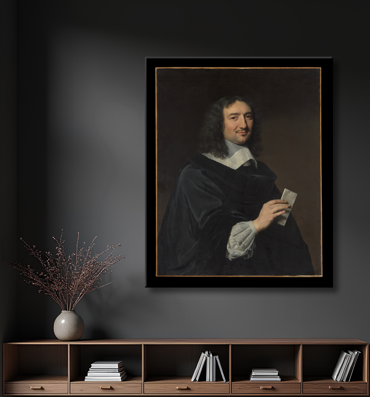 Reproduction Jean-Baptiste Colbert (1619–1683) de Philippe de Champaigne avec decor