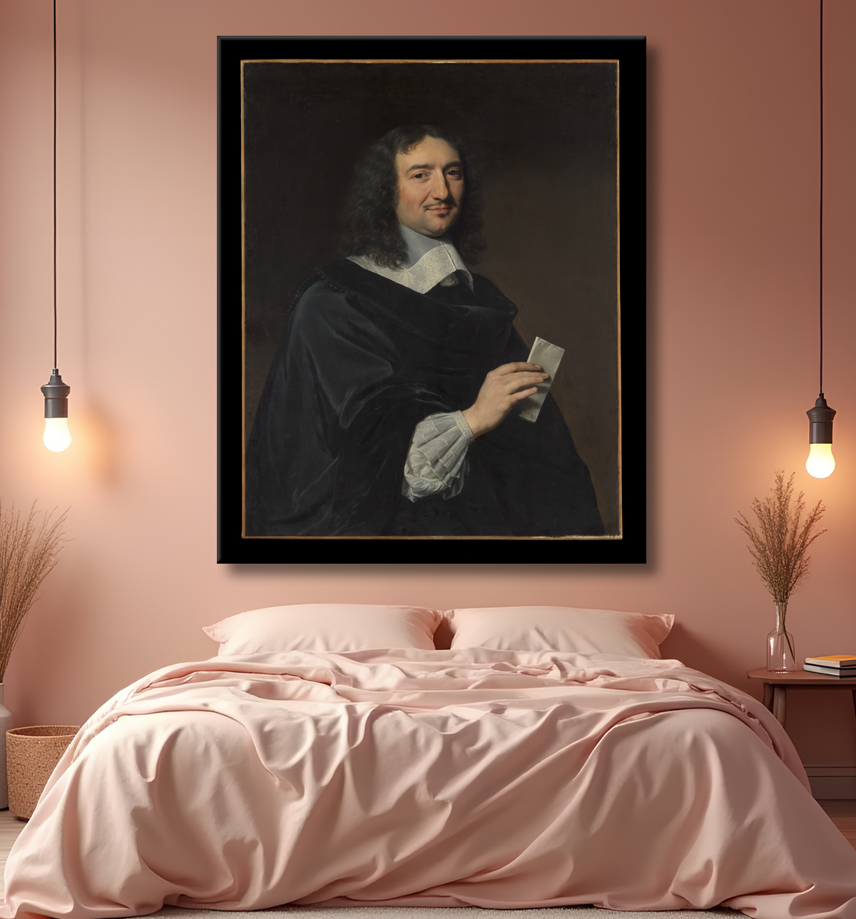 Reproduction Jean-Baptiste Colbert (1619–1683) de Philippe de Champaigne avec decor