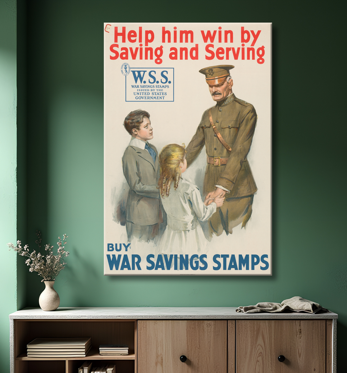 Reproduction Jean-Joseph Pershing de American Lithographic Company, active 1918 - ? avec decor
