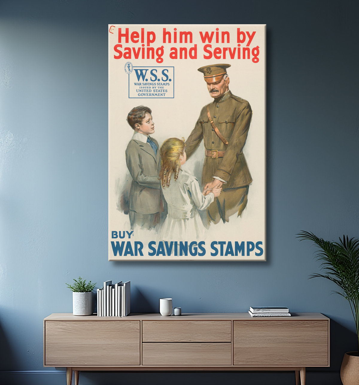 Reproduction Jean-Joseph Pershing de American Lithographic Company, active 1918 - ? avec decor