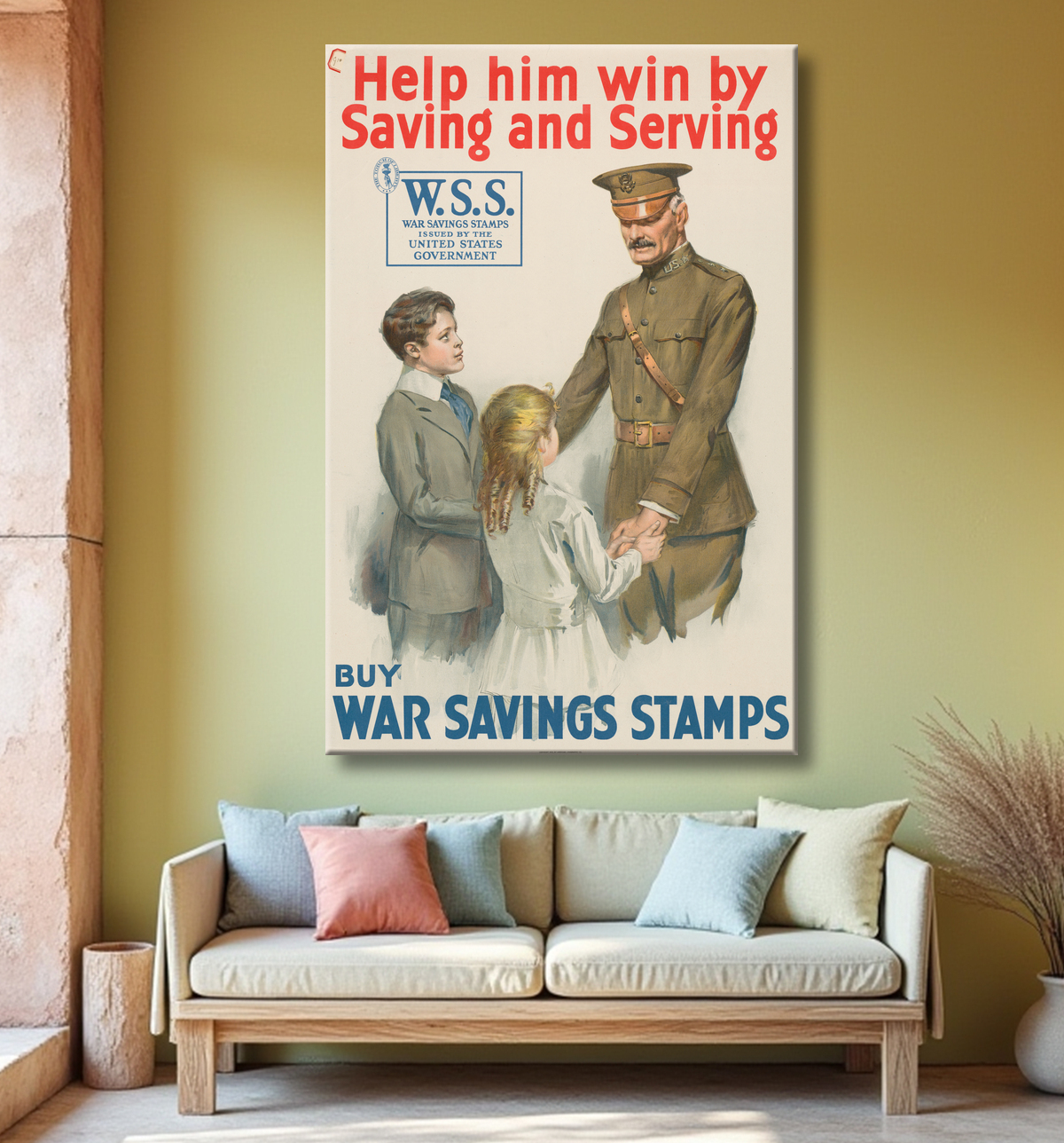 Reproduction Jean-Joseph Pershing de American Lithographic Company, active 1918 - ? avec decor