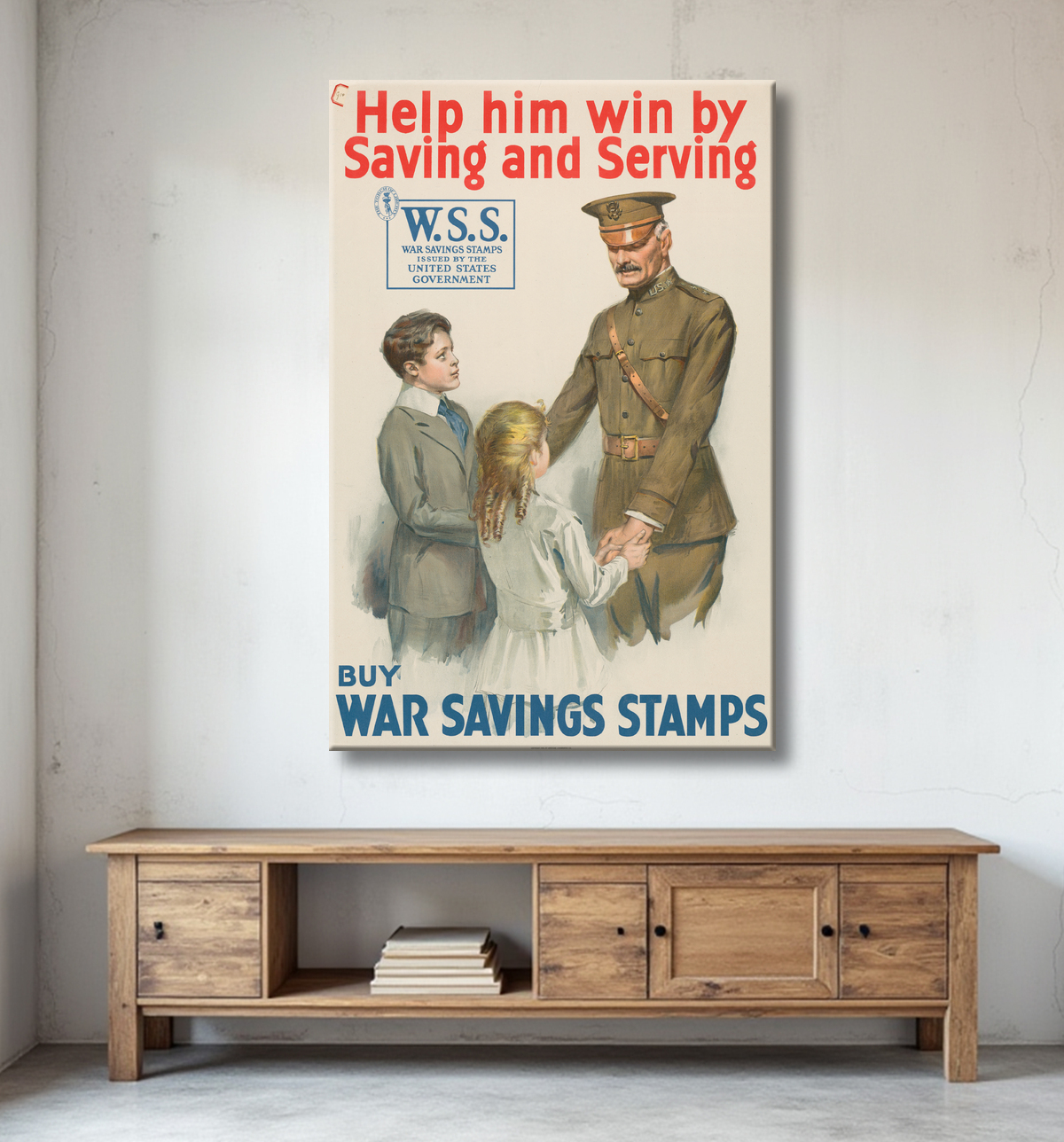 Reproduction Jean-Joseph Pershing de American Lithographic Company, active 1918 - ? avec decor