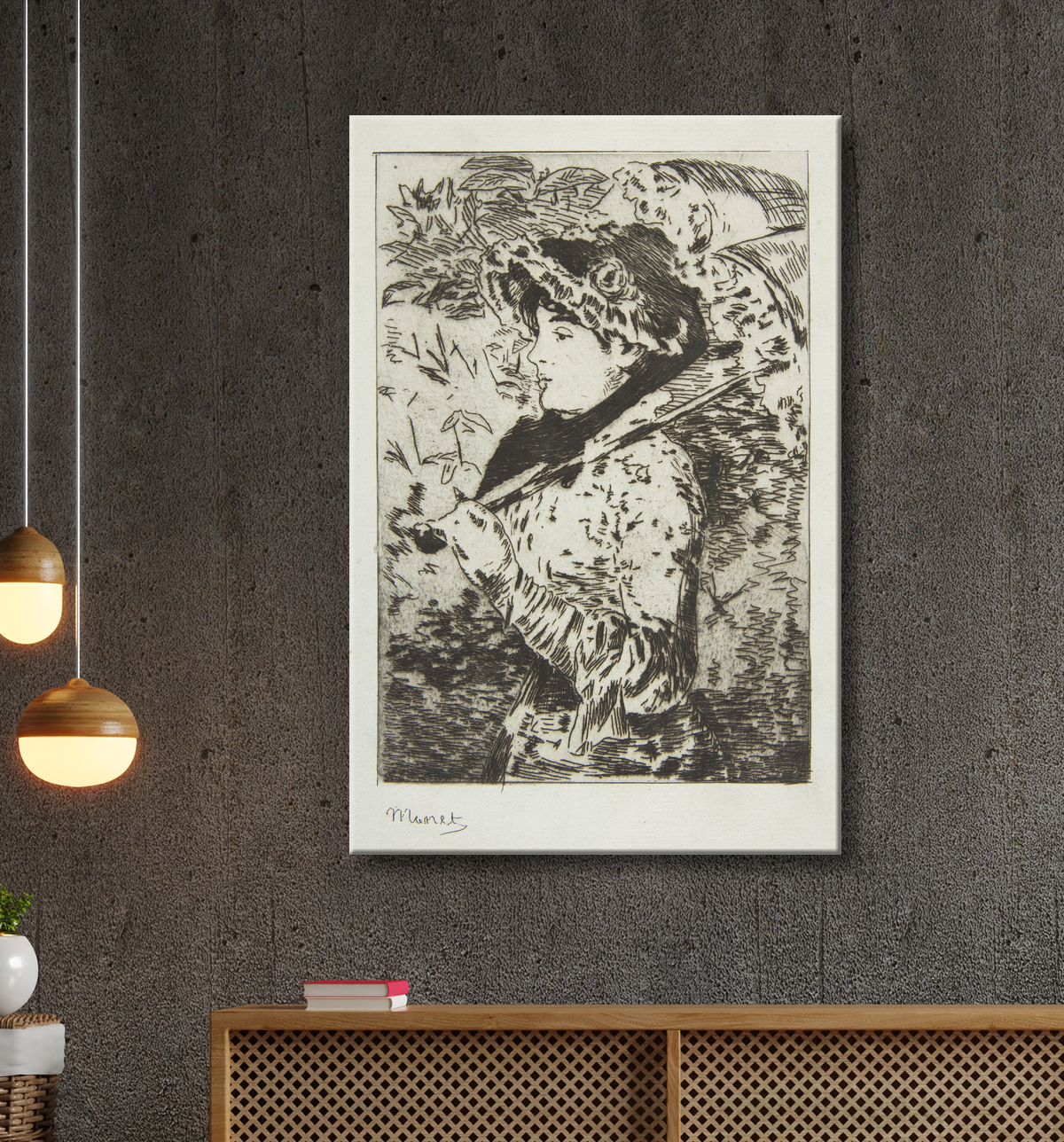 Reproduction Jeanne (Printemps) de Edouard Manet avec decor