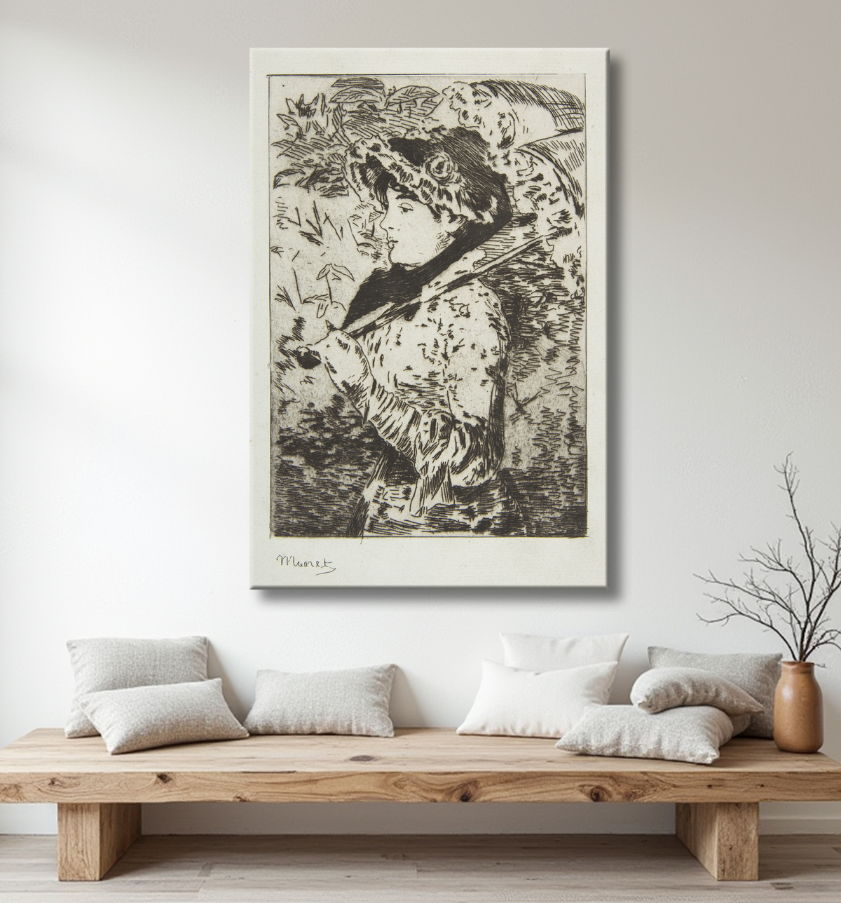 Reproduction Jeanne (Printemps) de Edouard Manet avec decor