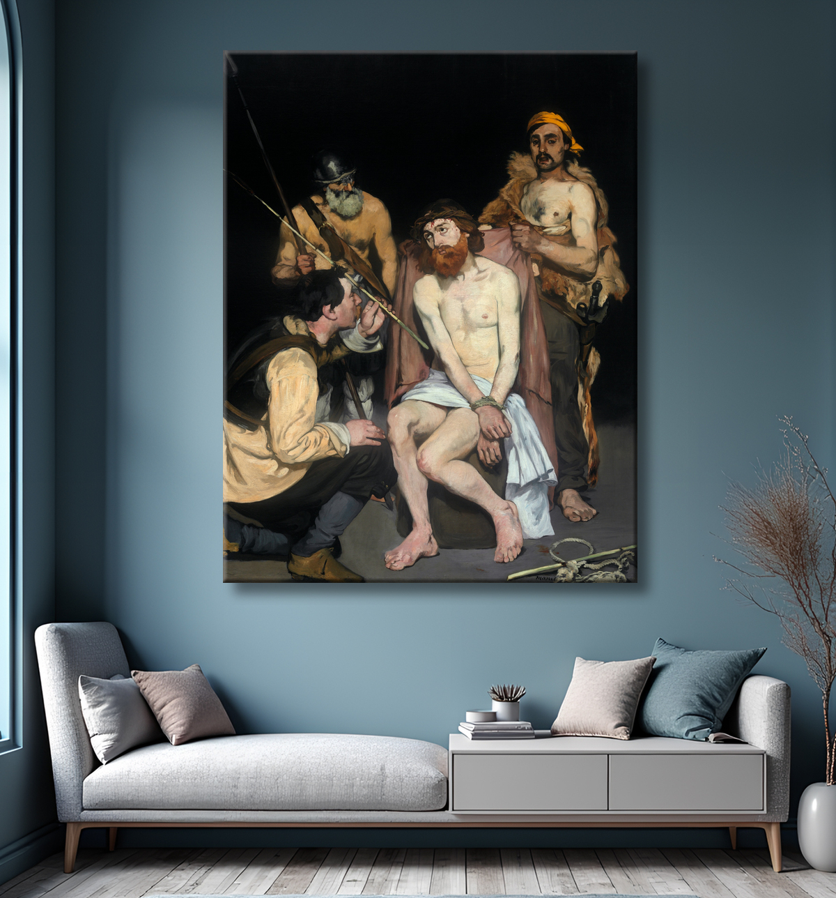 Reproduction Jésus raillé par les soldats de Édouard Manet avec decor