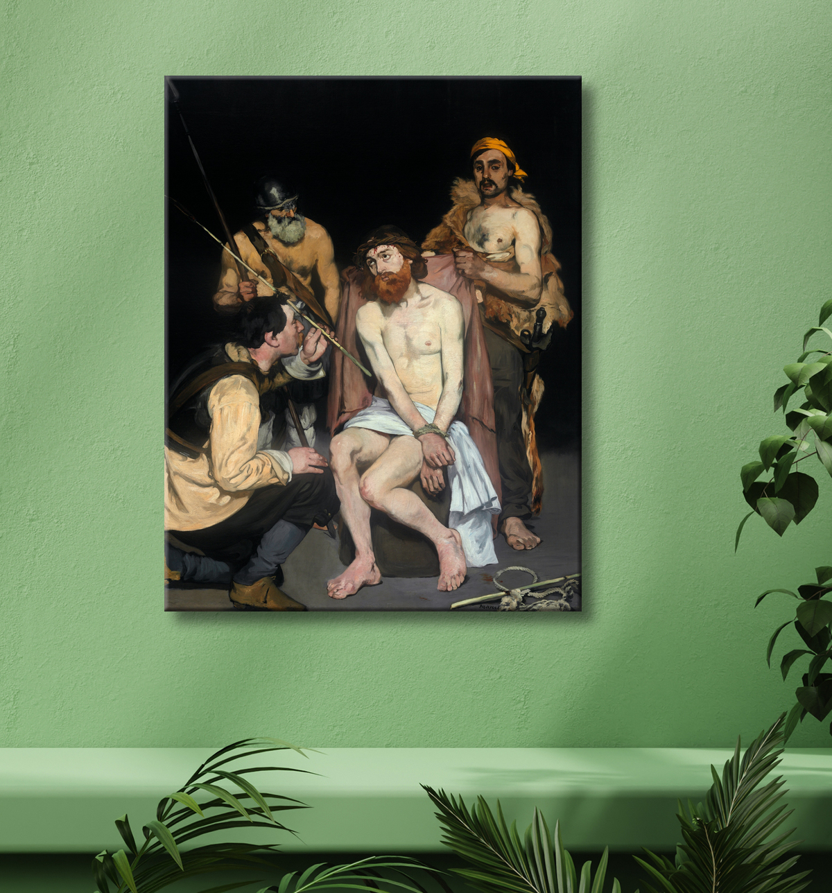 Reproduction Jésus raillé par les soldats de Édouard Manet avec decor