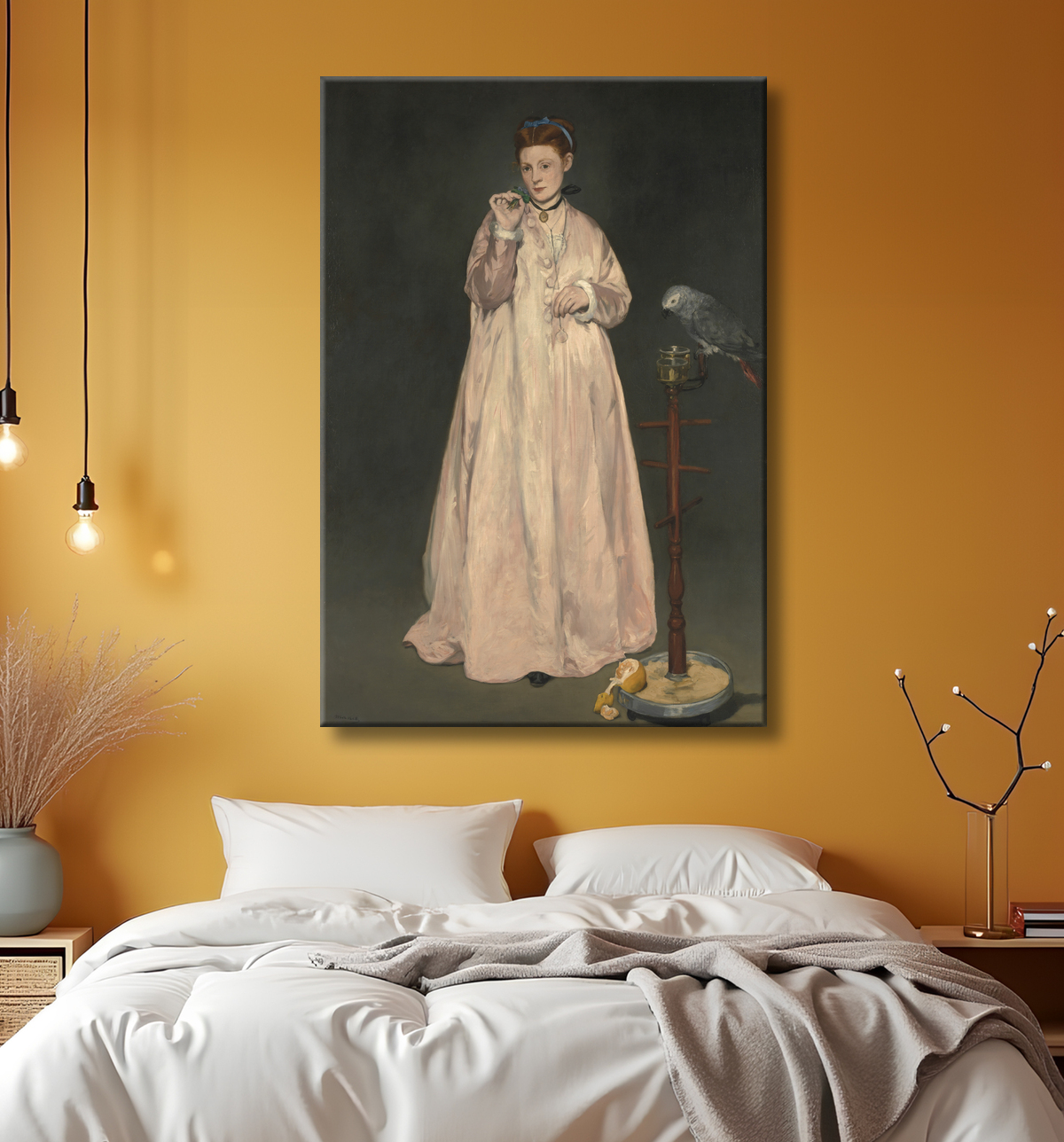Reproduction Jeune femme en 1866 de Edouard Manet avec decor