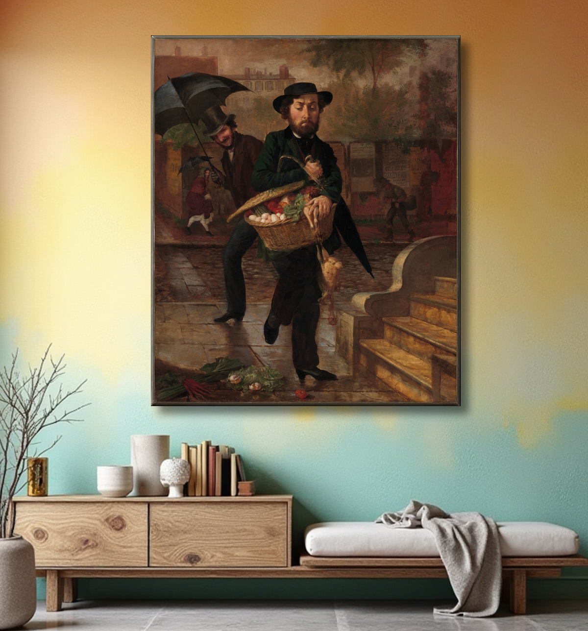 Reproduction Jeune mari : premier marketing de Lilly Martin Spencer avec decor