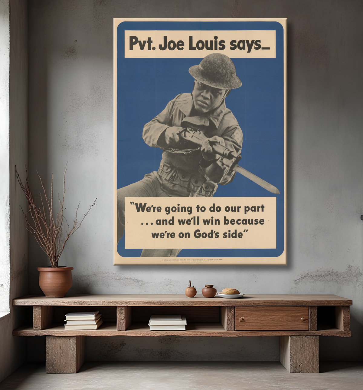 Reproduction Joe Louis Barrow de Unidentified Artist avec decor