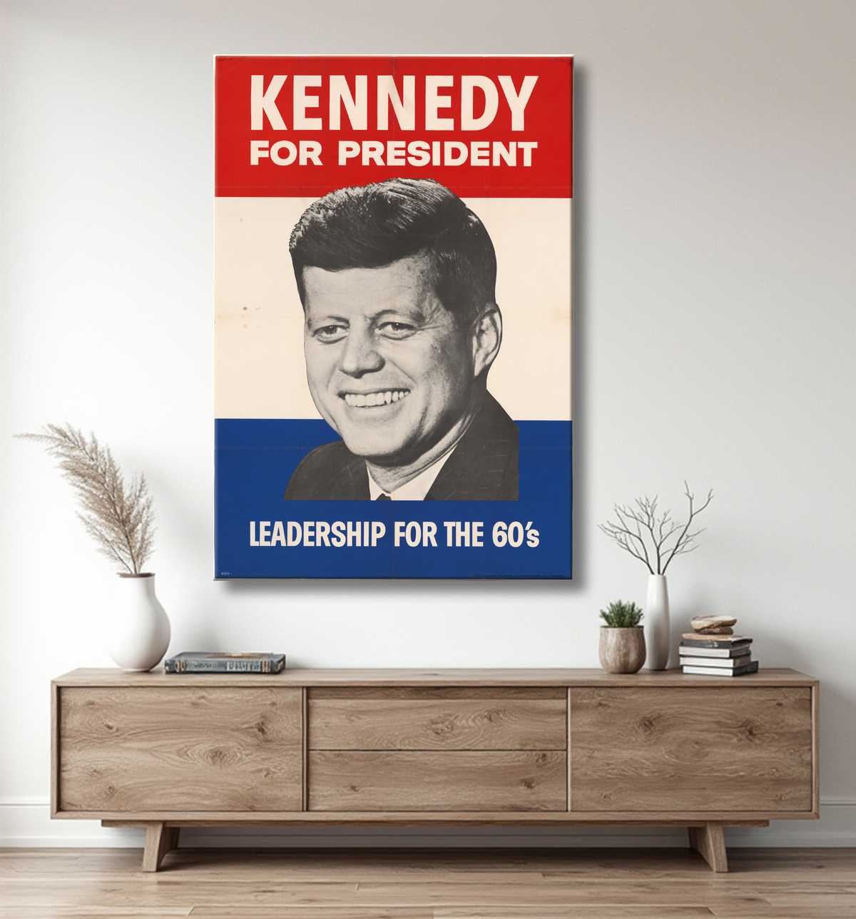 Reproduction John Fitzgerald Kennedy de Unidentified Artist avec decor