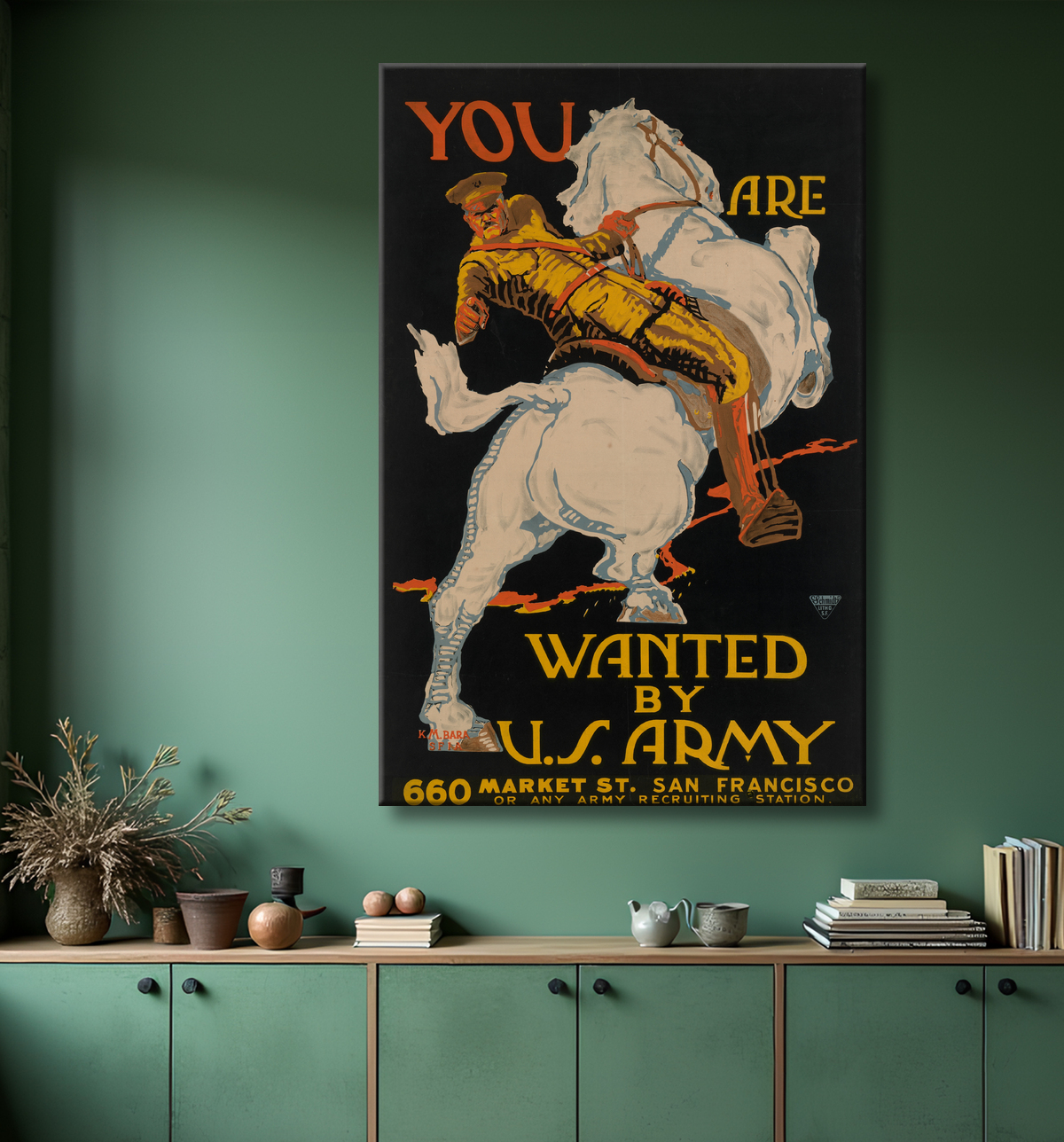 Reproduction John J.Pershing de K. M. Bara avec decor