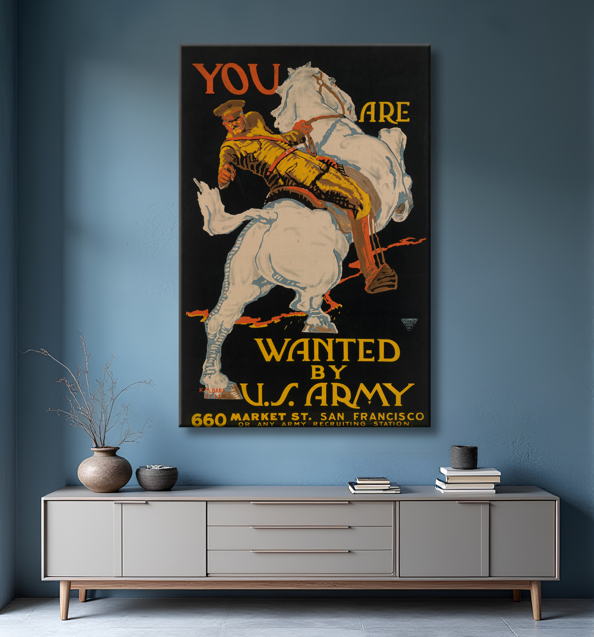 Reproduction John J.Pershing de K. M. Bara avec decor