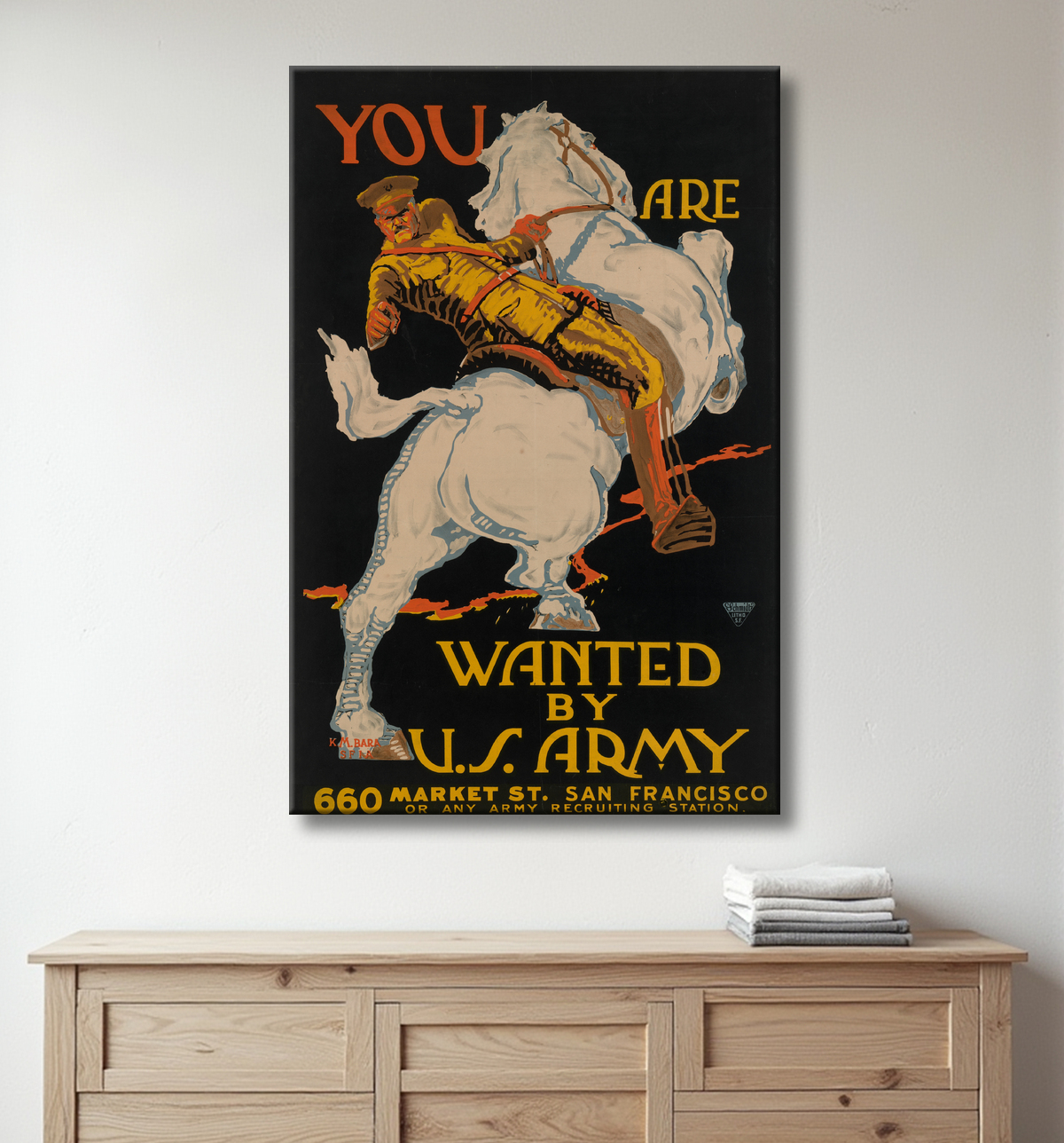 Reproduction John J.Pershing de K. M. Bara avec decor