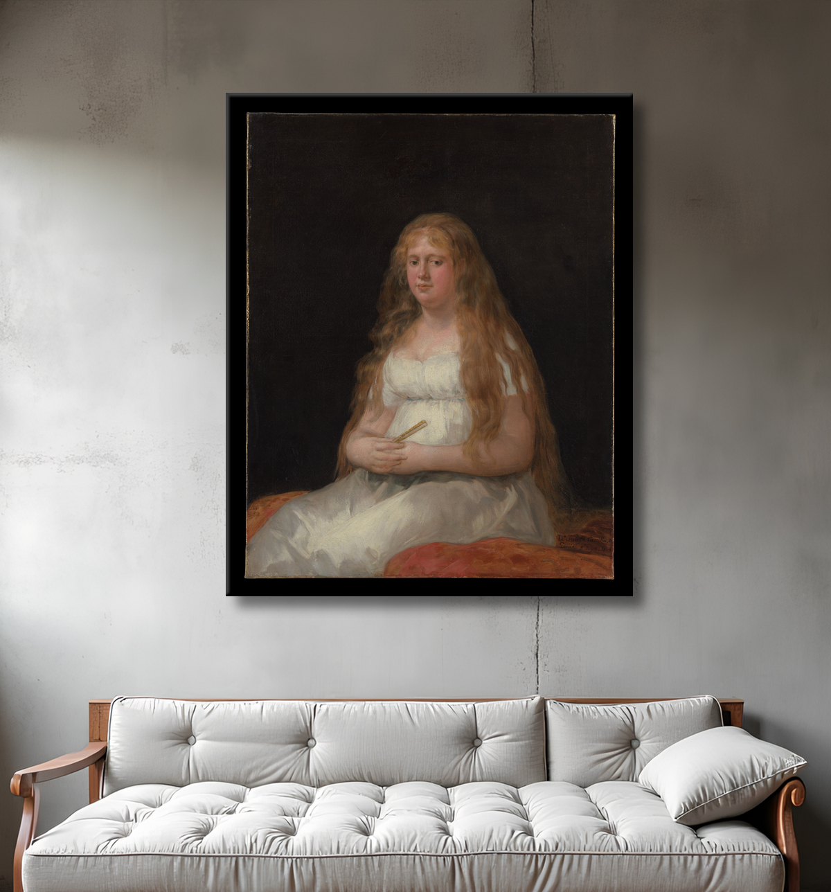 Reproduction Josefa de Castilla Portugal et van Asbrock de Garcini (1775 – vers 1850) de Goya (Francisco de Goya y Lucientes) avec decor