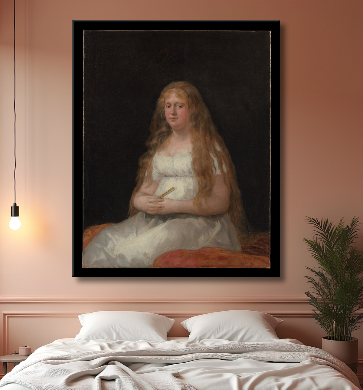 Reproduction Josefa de Castilla Portugal et van Asbrock de Garcini (1775 – vers 1850) de Goya (Francisco de Goya y Lucientes) avec decor