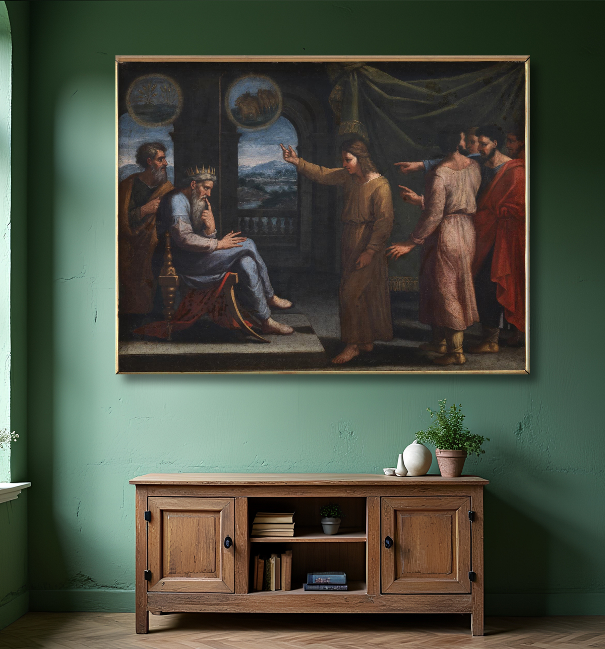 Reproduction Joseph interprète le rêve de Pharaon de Poussin, Nicolas avec decor