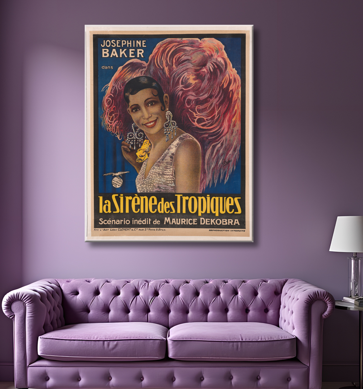 Reproduction Joséphine Baker de G. Rader avec decor