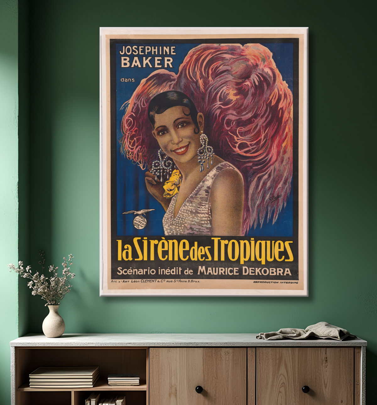 Reproduction Joséphine Baker de G. Rader avec decor