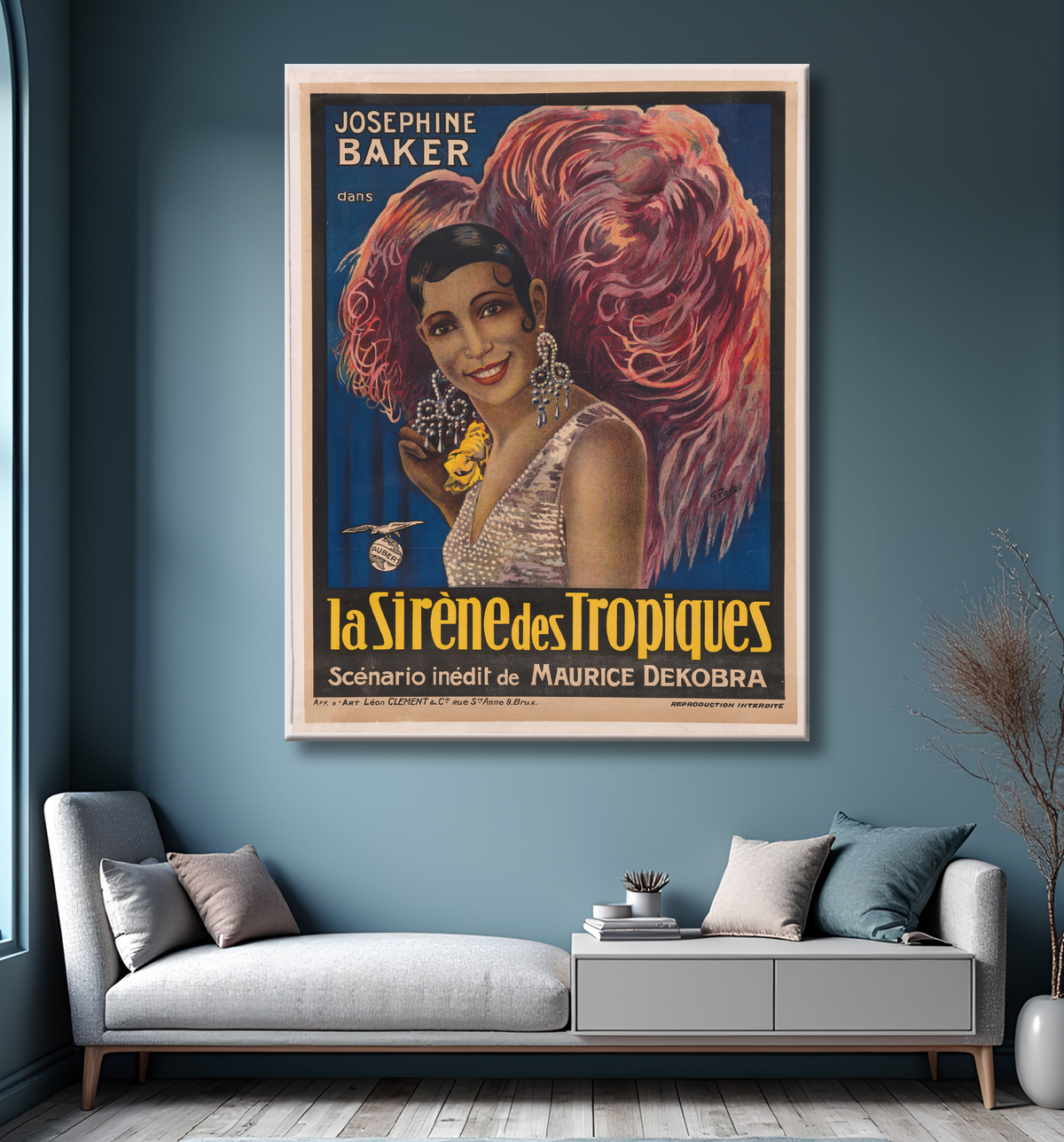 Reproduction Joséphine Baker de G. Rader avec decor