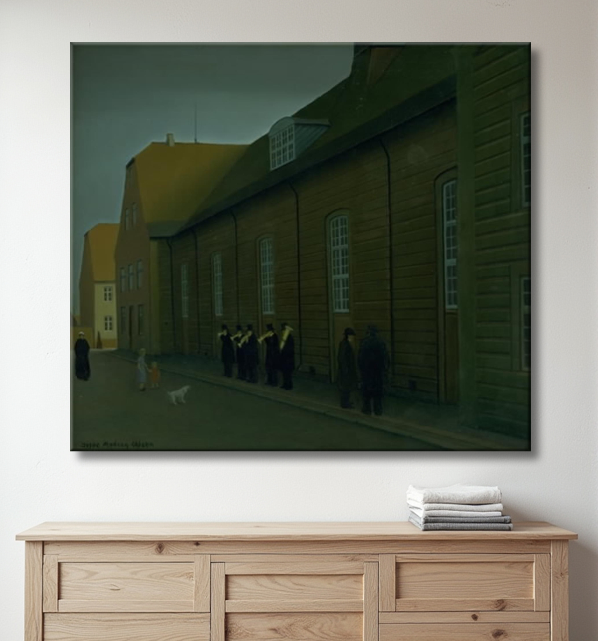 Reproduction Jouer pour annoncer une mort parmi les frères moraves de Madsen Ohlsen, Jeppe avec decor