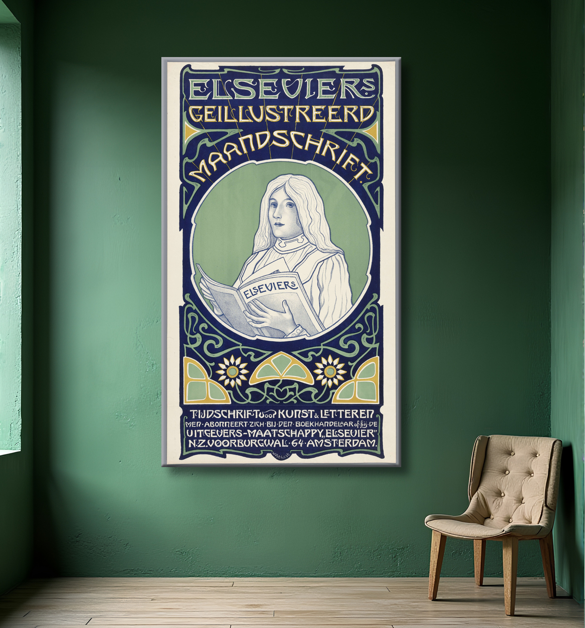Reproduction Journal mensuel illustré d'Elsevier. Revue d'art et de littérature. de Willem Pothast avec decor