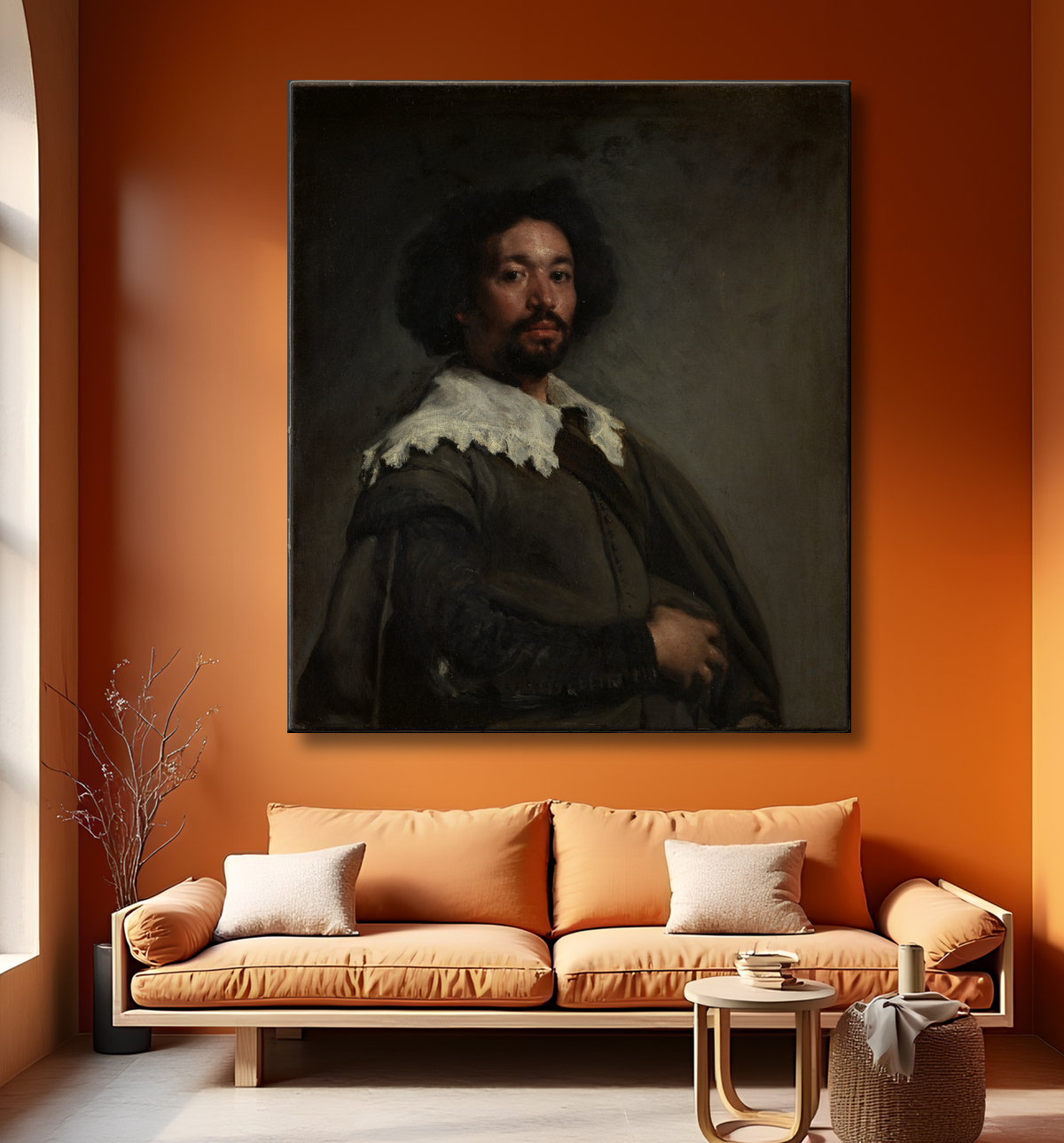Reproduction Juan de Pareja (1606-1670) de Velázquez (Diego Rodríguez de Silva y Velázquez) avec decor