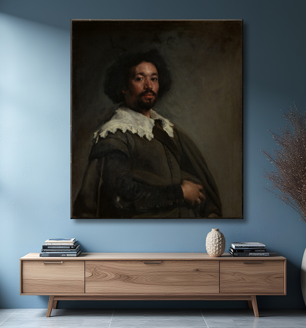 Reproduction Juan de Pareja (1606-1670) de Velázquez (Diego Rodríguez de Silva y Velázquez) avec decor