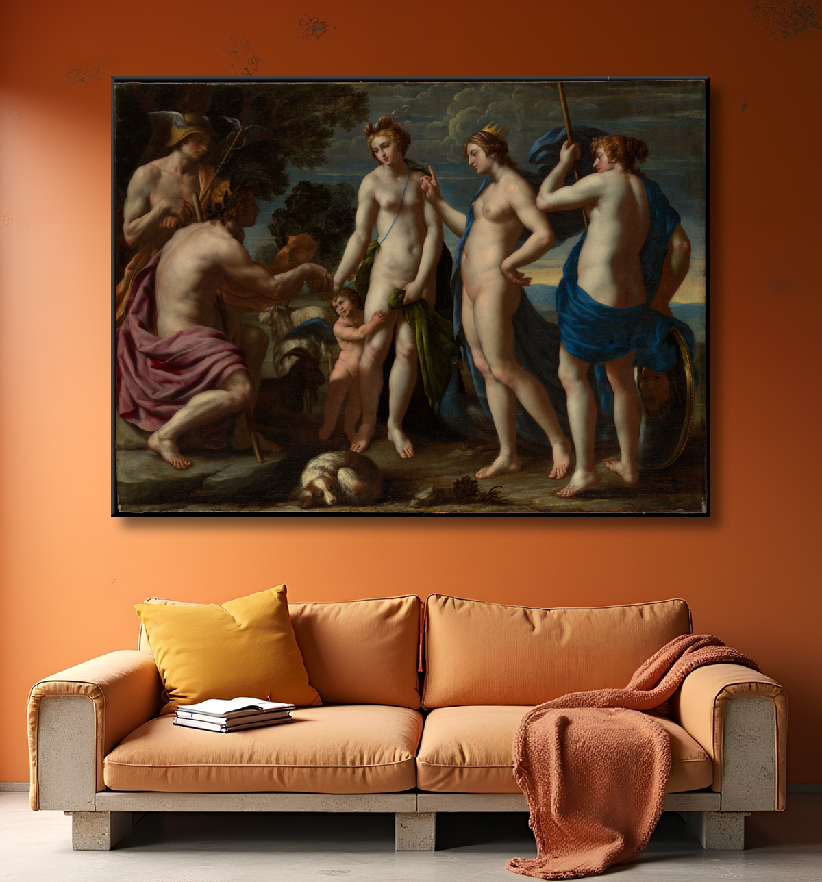 Reproduction Jugement de Paris de Alessandro Turchi avec decor