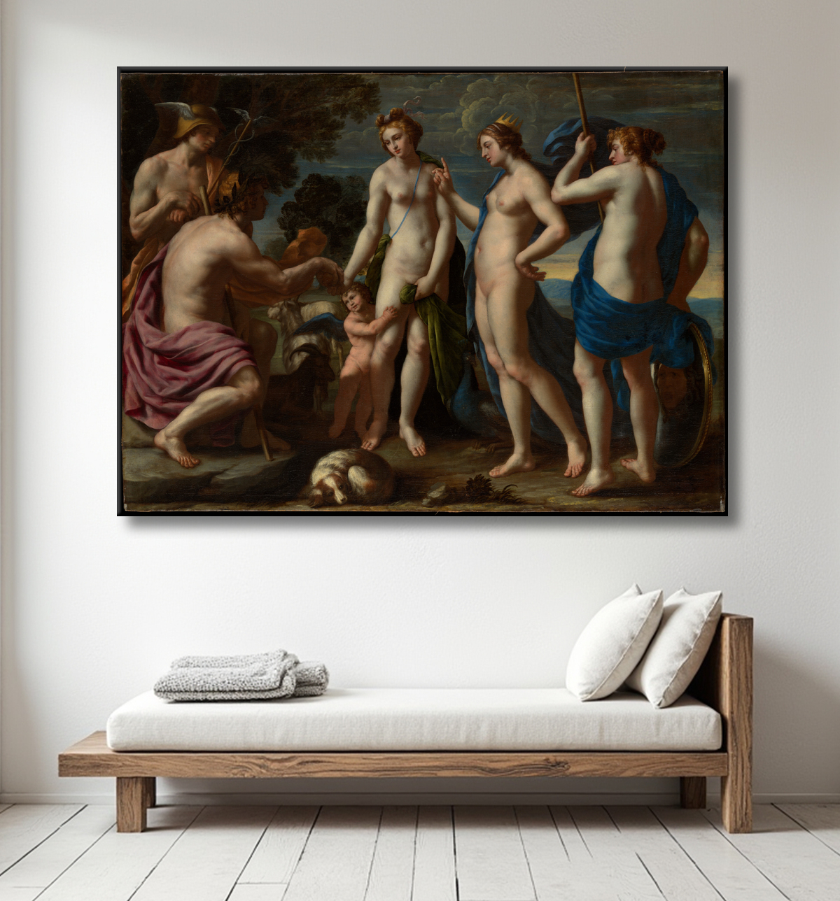 Reproduction Jugement de Paris de Alessandro Turchi avec decor