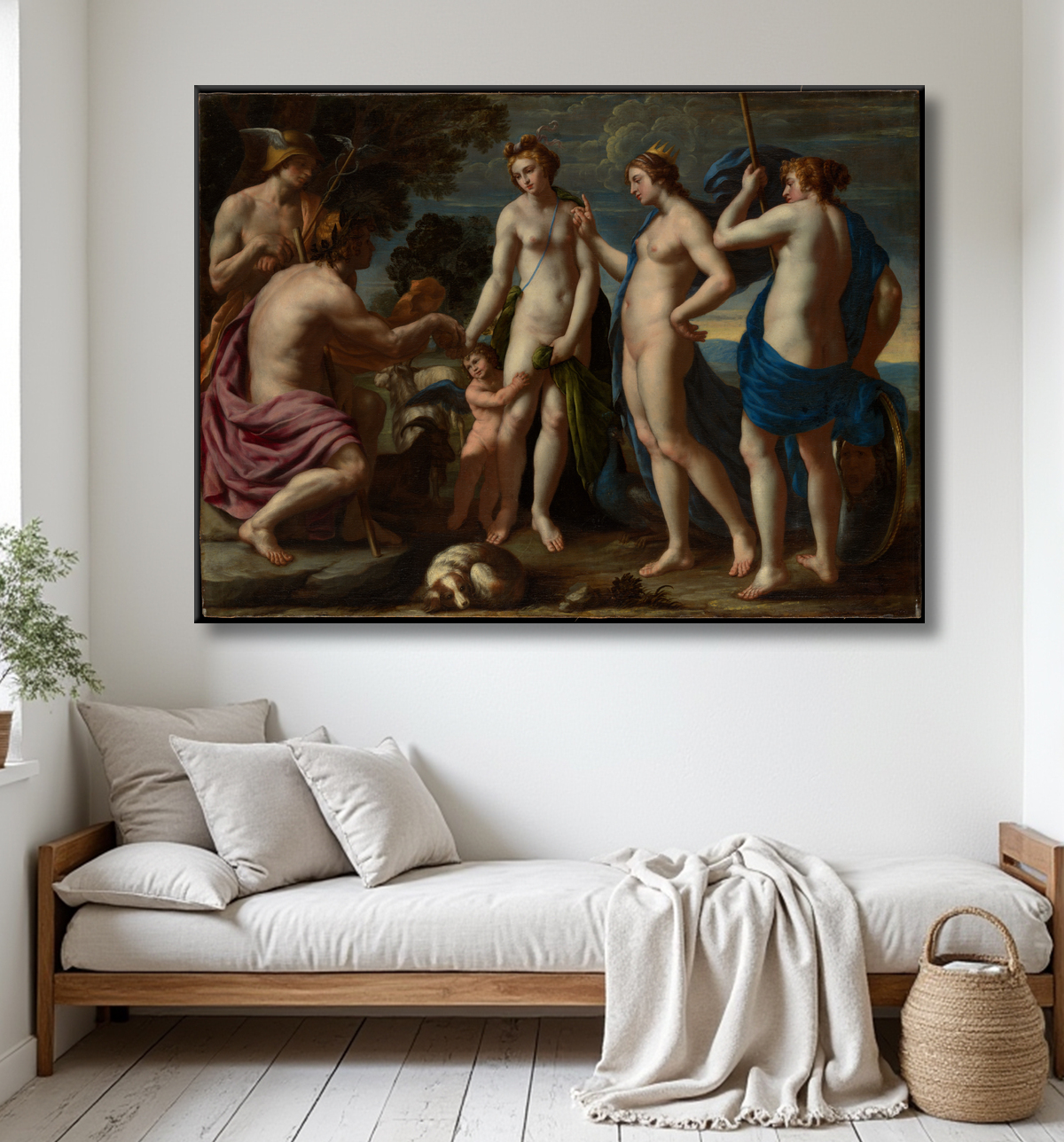 Reproduction Jugement de Paris de Alessandro Turchi avec decor