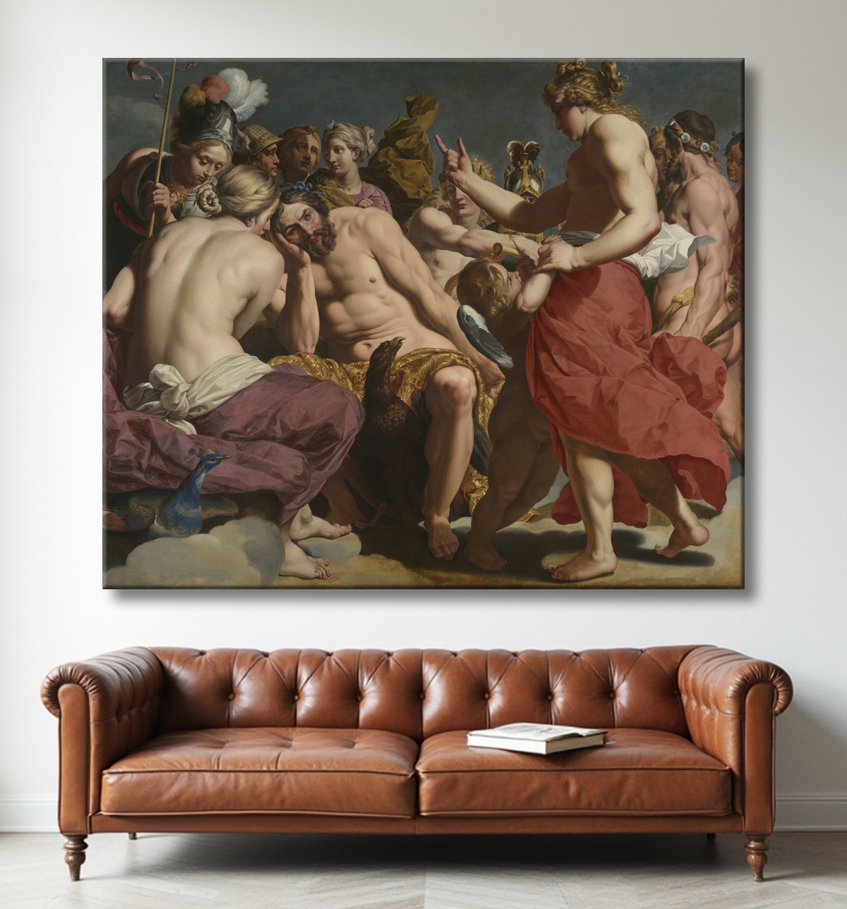 Reproduction Jupiter réprimandé par Vénus de Abraham Janssens avec decor