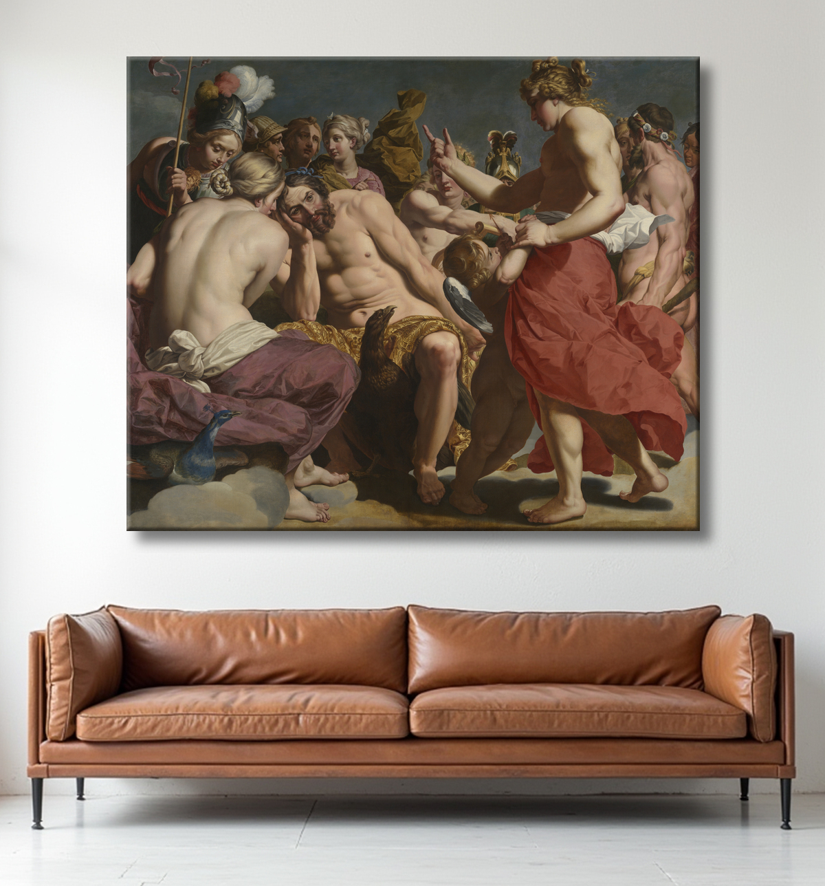 Reproduction Jupiter réprimandé par Vénus de Abraham Janssens avec decor