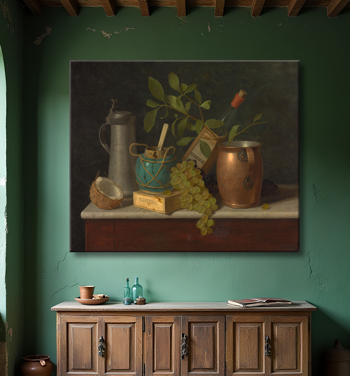Reproduction Juste un dessert de William Michael Harnett avec decor