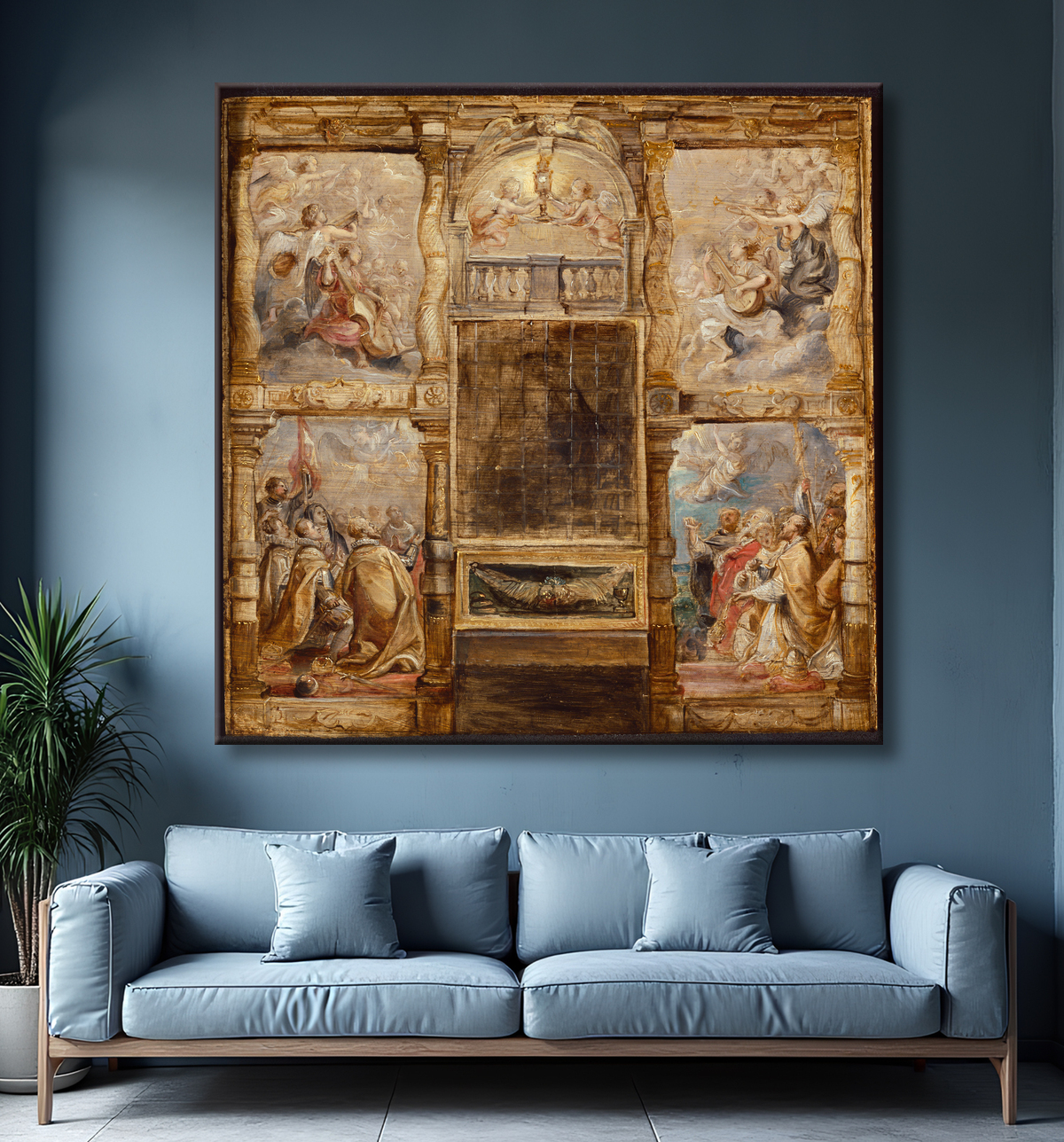 Reproduction L'Adoration de l'Eucharistie de Peter Paul Rubens avec decor