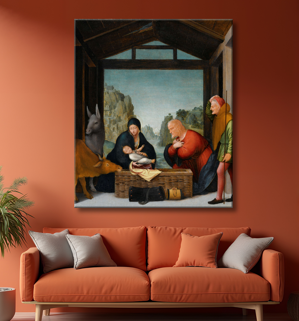 Reproduction L'adoration des bergers de Bartolommeo Suardi avec decor