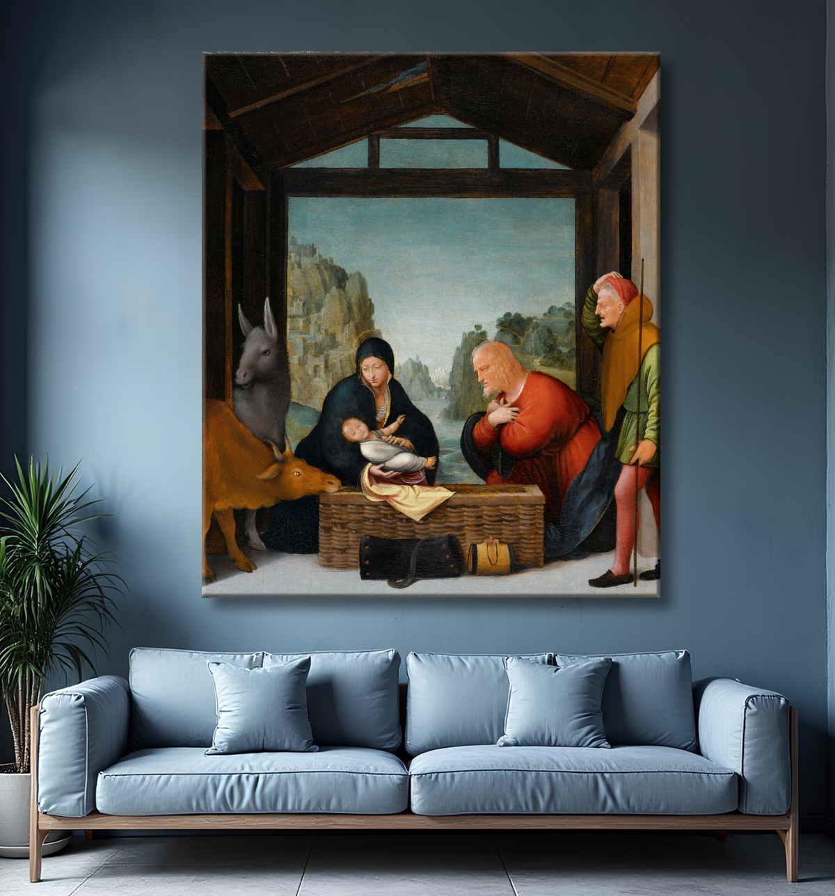 Reproduction L'adoration des bergers de Bartolommeo Suardi avec decor