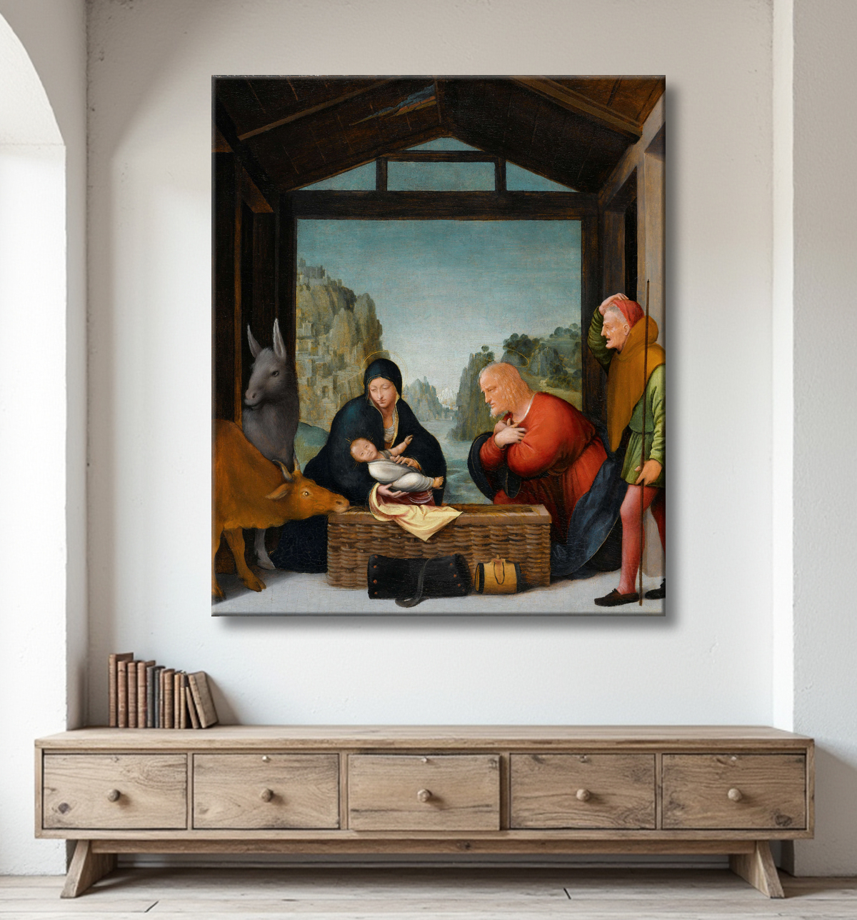Reproduction L'adoration des bergers de Bartolommeo Suardi avec decor