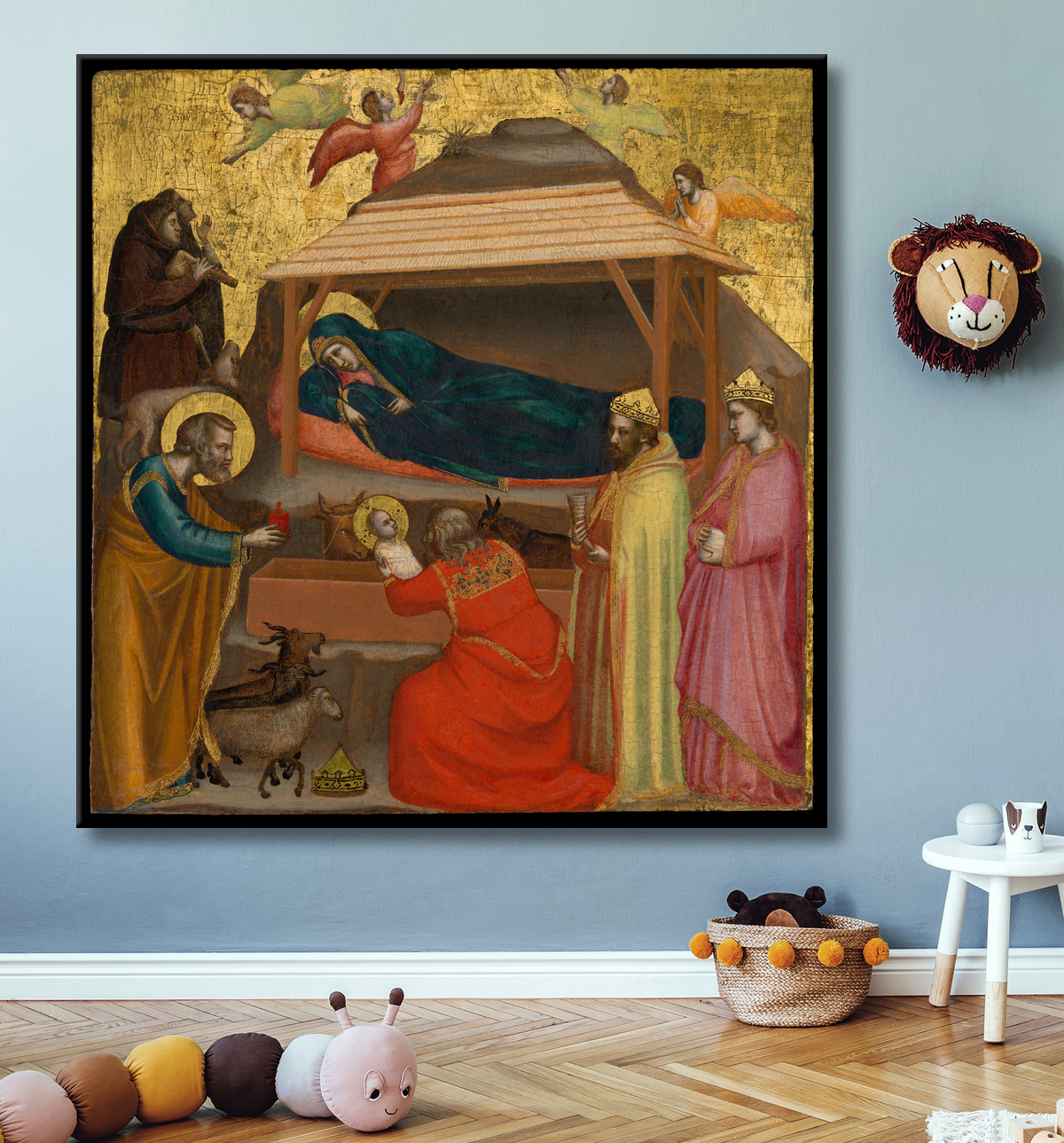 Reproduction L'Adoration des Mages de Giotto di Bondone avec decor
