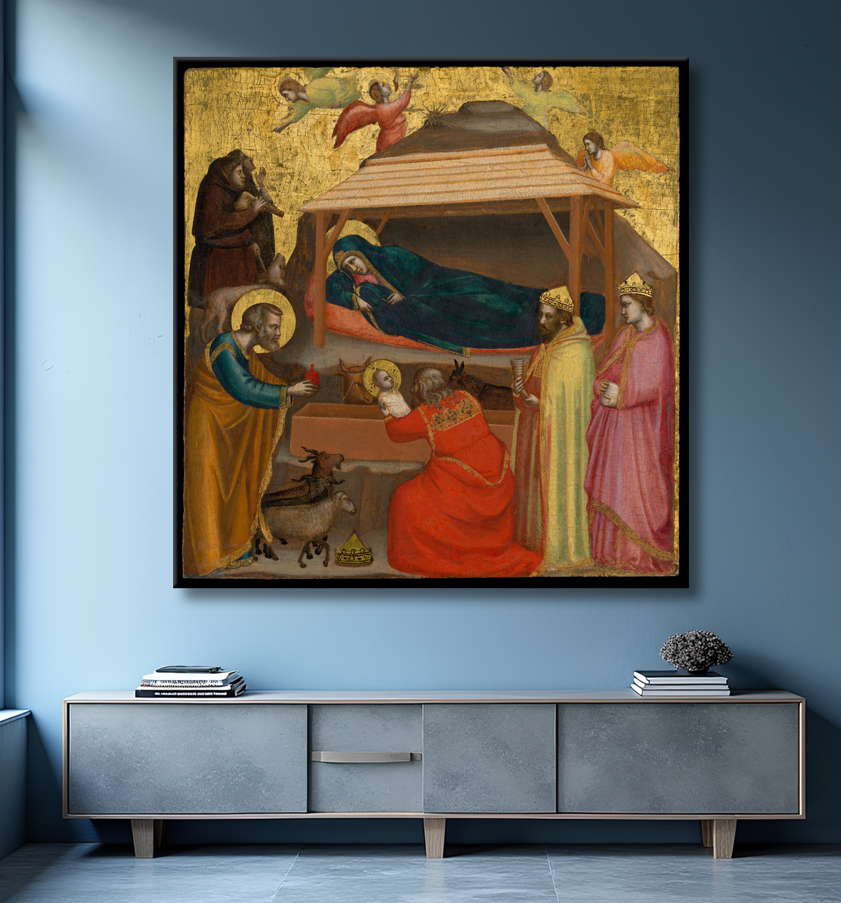 Reproduction L'Adoration des Mages de Giotto di Bondone avec decor