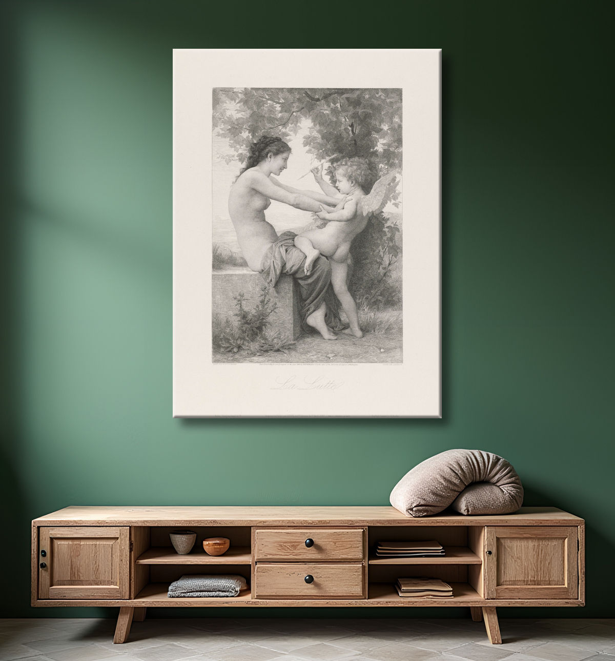 Reproduction L'amour dans la psyché de Ferdinand Leenhoff avec decor