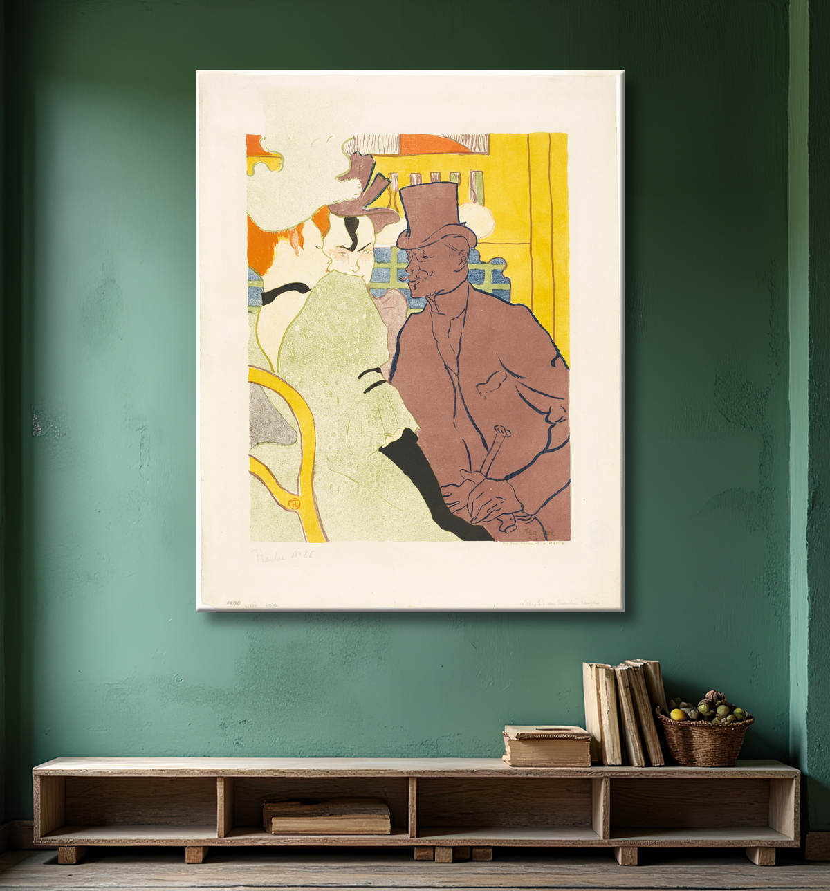 Reproduction L'Anglais au Moulin Rouge de Henri de Toulouse-Lautrec avec decor