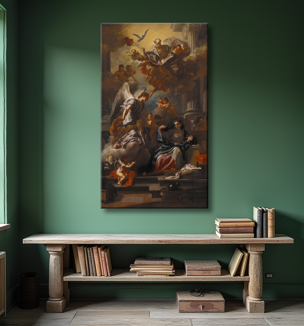 Reproduction L'Annonciation de Solimena, Francesco avec decor
