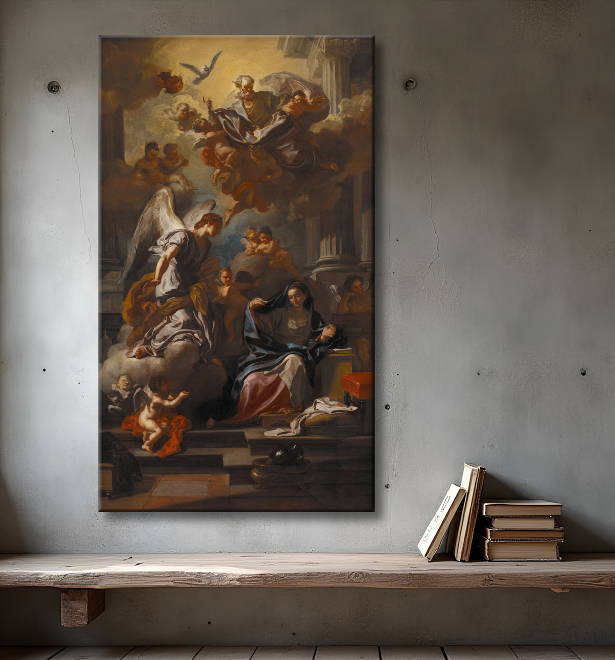 Reproduction L'Annonciation de Solimena, Francesco avec decor